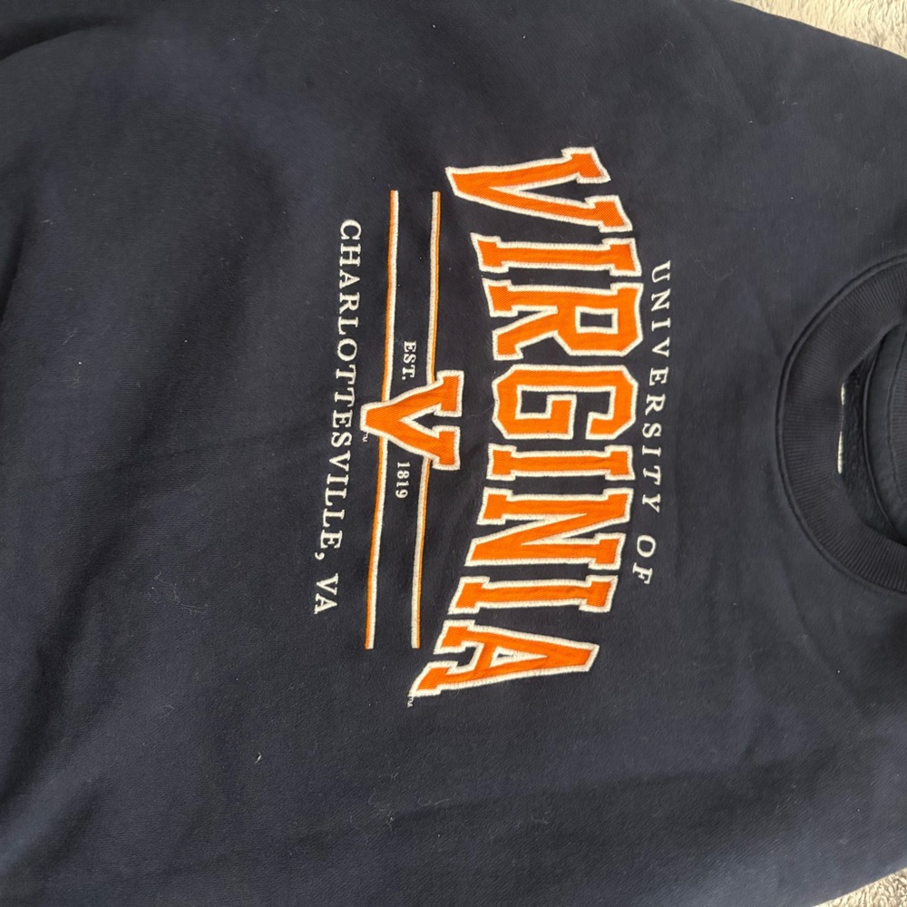 Hollister Navy and Orange Women's Sweater